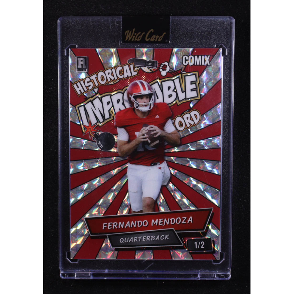 Fernando Mendoza 2025 Wild Card Comix Improbable Mosaic #FM01 #1/2 RC at PristineAuction.com