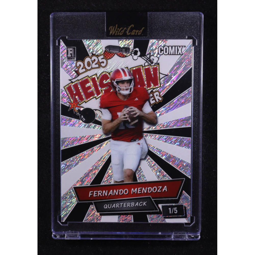 Fernando Mendoza 2025 Wild Card Comix Heisman Shimmer #FM01 #1/5 RC at PristineAuction.com