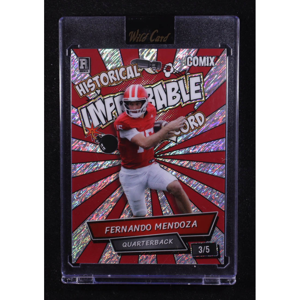 Fernando Mendoza 2025 Wild Card Comix Improbable Shimmer #FM08 #3/5 RC at PristineAuction.com