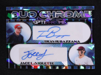 Travis Bazzana / Jace Laviolette 2025 Leaf Optichrome Baseball Duo Chrome Blue Cracked Ice Autographs #D-19 #3/7 at PristineAuction.com