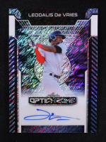 Leodalis De Vries 2025 Leaf Optichrome Baseball Blue Shimmer Autographs #BA-LDV #6/7 at PristineAuction.com