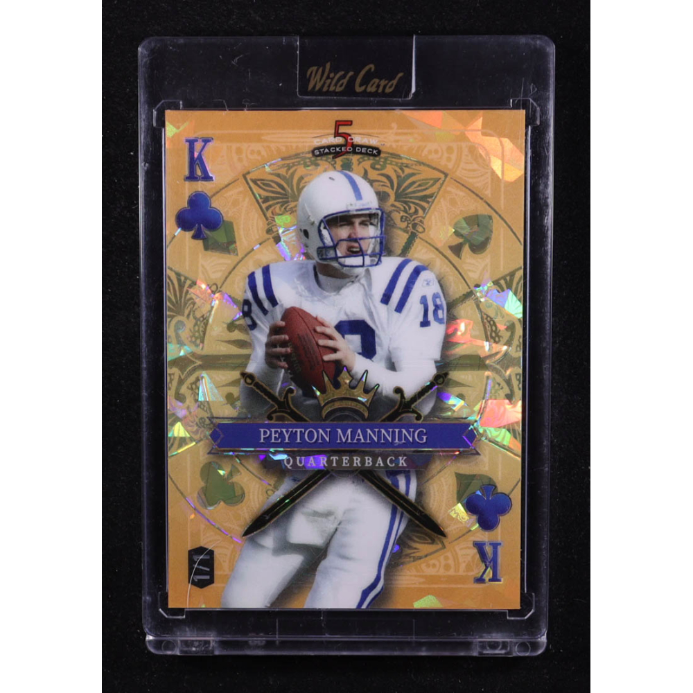 Peyton Manning 2024 Wild Card 5 Card Draw Stacked Deck King Crystal Gold #PMN #1/1 at PristineAuction.com