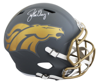 John Elway Signed Broncos Full-Size Slate Alternate Speed Helmet (Beckett) at PristineAuction.com