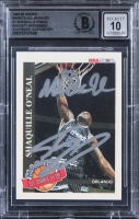 Shaquille O'Neal & Magic Johnson Signed 1992 Hoops Magic's All-Rookies #1 RC (BGS | Auto 10) at PristineAuction.com