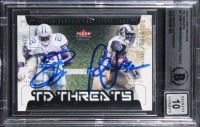 Emmitt Smith & Marshall Faulk Signed 2002 Fleer Genuine TD Threats #3 (BGS | Auto 10) at PristineAuction.com