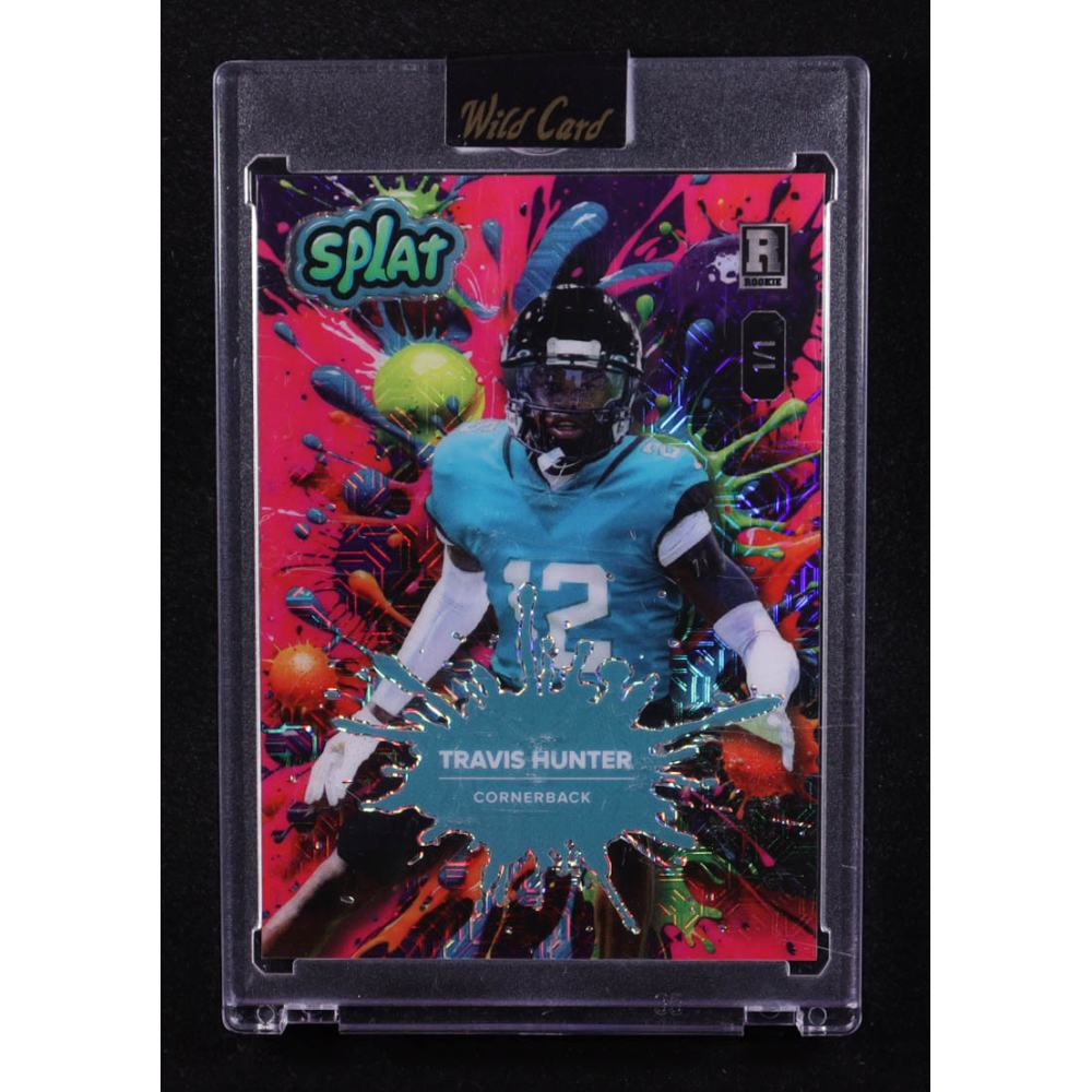 Travis Hunter 2025 Wild Card Splat Background 2 Teal Mojo #TH #1/1 RC at PristineAuction.com
