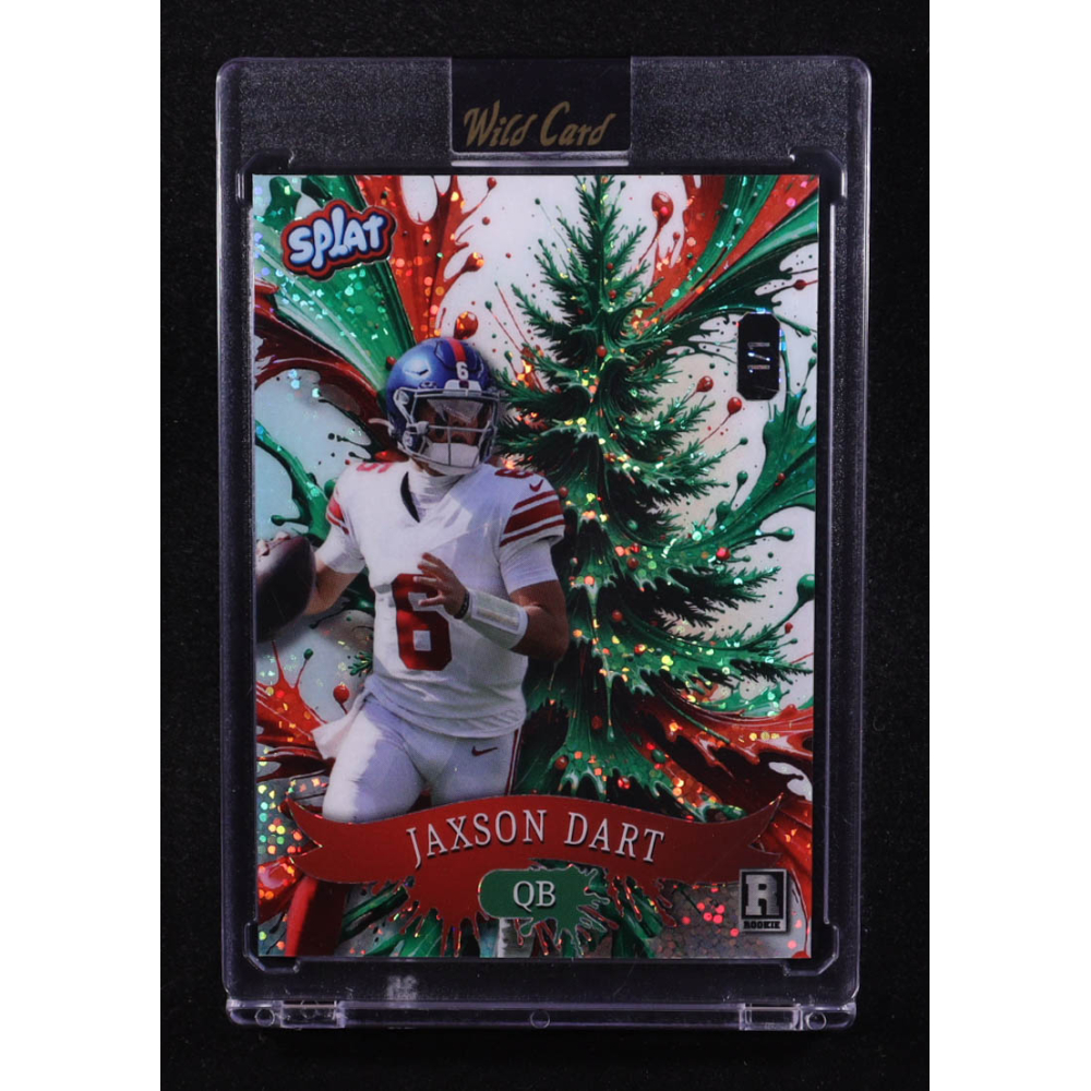 Jaxson Dart 2025 Wild Card Splat Holiday Edition Christmas Tree Glitter #JD #1/1 RC at PristineAuction.com