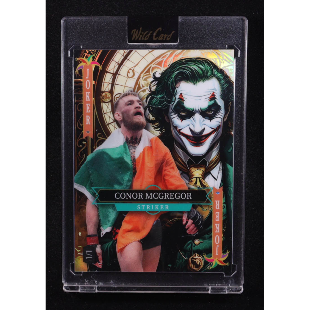 Conor McGregor 2025 Wild Card Jokers Wild Joker Orange Rainbow #CMNe04 #1/1 at PristineAuction.com