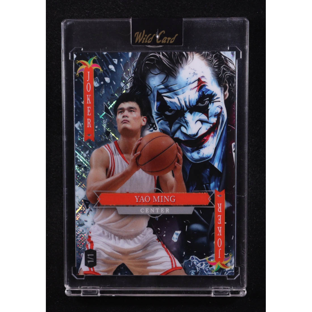 Yao Ming 2025 Wild Card Jokers Wild Joker Blue Cross Hatch #YMNd07 #1/1 at PristineAuction.com