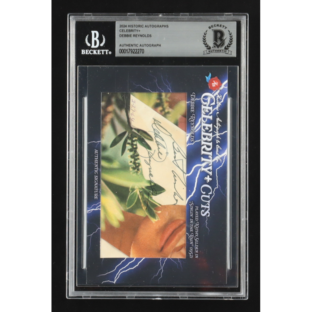 Debbie Reynolds Signed 2024 Historic Autographs Celebrity+ Cut Card Inscribed "Best Wishes" (Beckett) at PristineAuction.com