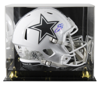 Emmitt Smith Signed Cowboys Full-Size Salute to Service Alternate Speed Helmet with Display Case (Beckett) at PristineAuction.com