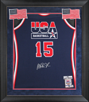 Magic Johnson Signed Team USA Custom Framed Mitchell & Ness Authentic Jersey (Beckett) at PristineAuction.com