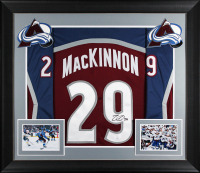Nathan MacKinnon Signed Custom Framed Jersey (JSA) at PristineAuction.com
