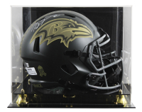 Ray Lewis Signed Ravens Full-Size Salute to Service Alternate Speed Helmet with Display Case (Beckett) at PristineAuction.com