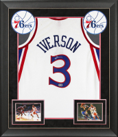 Allen Iverson Signed 76ers Custom Framed Mitchell & Ness Authentic Jersey (Beckett) at PristineAuction.com