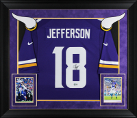 Justin Jefferson Signed Vikings Custom Framed Nike Authentic Jersey (Beckett) at PristineAuction.com