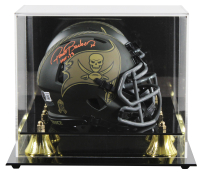 Ronde Barber Signed Buccaneers Salute To Service Alternate Speed Mini Helmet Inscribed "HOF 23" with Display Case (Beckett) at PristineAuction.com