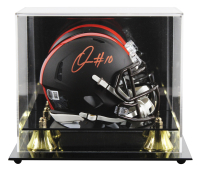 Quinshon Judkins Signed Browns Alternate Speed Mini Helmet with Display Case (Beckett) at PristineAuction.com
