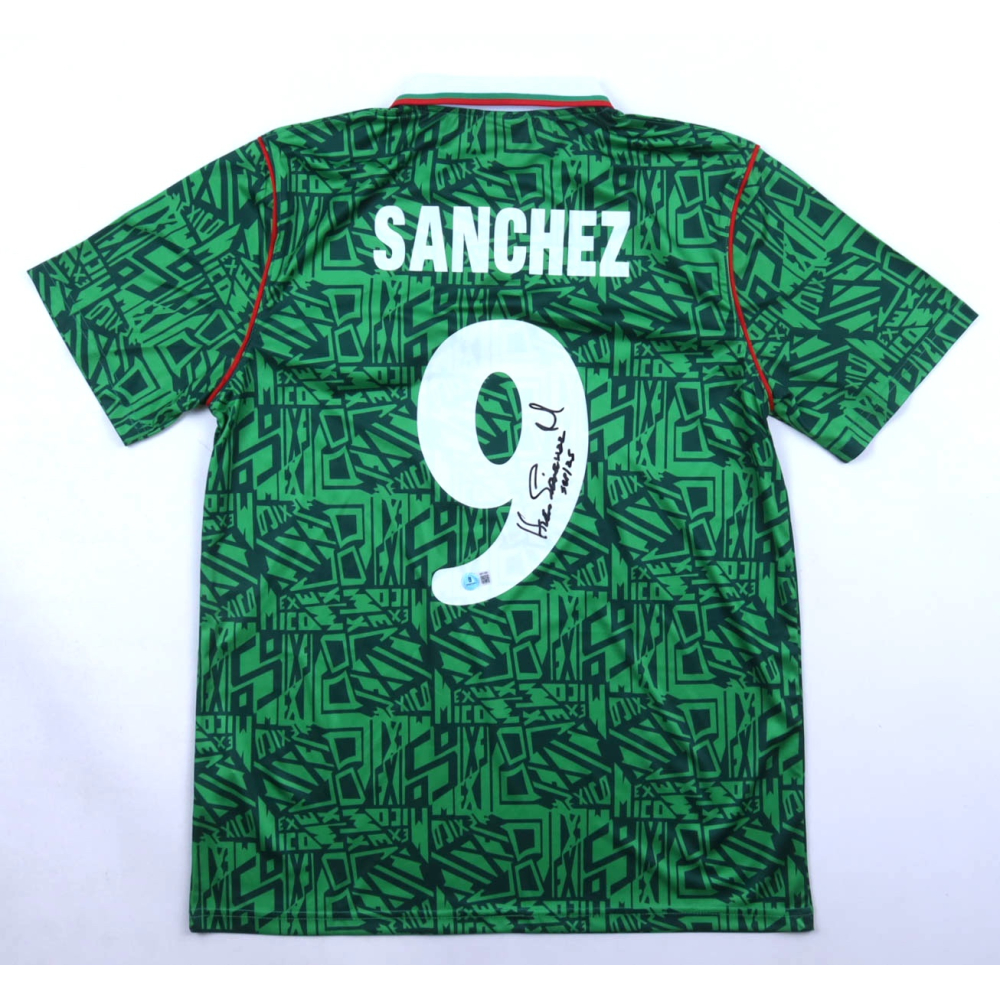 Hugo Sanchez Signed Mexico Umbro Authentic Jersey Inscribed "Sep/25" (Beckett) at PristineAuction.com