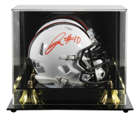 Quinshon Judkins Signed Browns Alternate Speed Mini Helmet with Display Case (Beckett) at PristineAuction.com