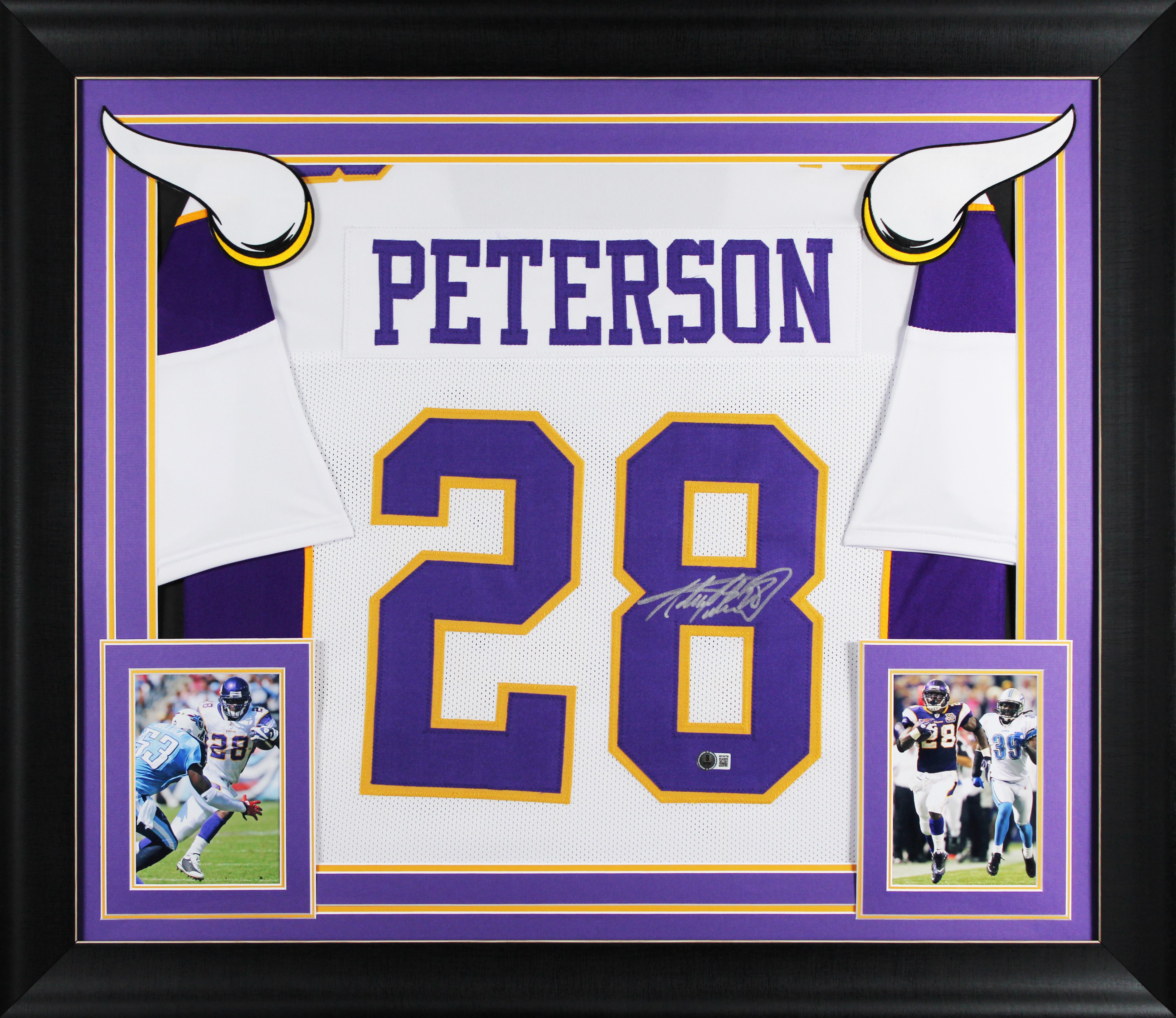 Adrian Peterson Signed Custom Framed Jersey (Beckett) at PristineAuction.com Adrian Peterson Signed Custom Framed Jersey (Beckett) at PristineAuction.com