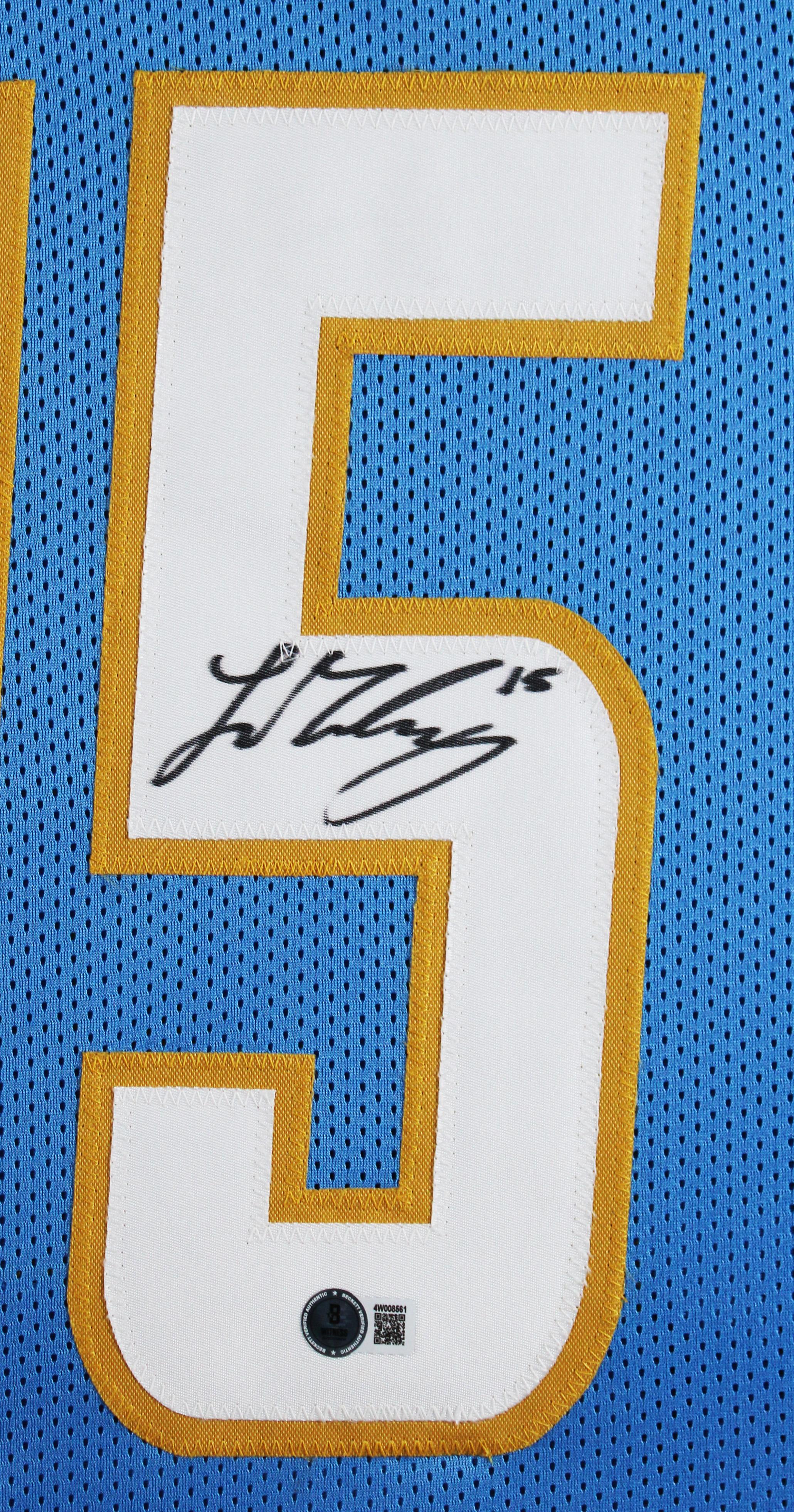 Ladd McConkey Signed Custom Framed Jersey (Beckett) at PristineAuction.com Ladd McConkey Signed Custom Framed Jersey (Beckett) at PristineAuction.com