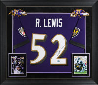 Ray Lewis Signed Ravens Signed Custom Framed Mitchell & Ness Authentic Jersey (Beckett) at PristineAuction.com