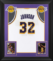 Magic Johnson Signed Custom Framed Jersey (Beckett) at PristineAuction.com