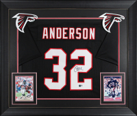 Jamal Anderson Signed Custom Framed Jersey (Beckett) at PristineAuction.com