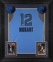 Ja Morant Signed Custom Framed Jersey (Beckett) at PristineAuction.com