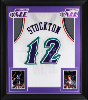 John Stockton Signed Custom Framed Jersey (Beckett) at PristineAuction.com