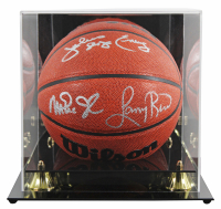 Magic Johnson, Larry Bird & Julius "Dr. J." Erving Signed NBA Basketball with Display Case (Beckett) at PristineAuction.com