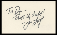 Jon Lovitz Signed 3x5 Index Card Inscribed "That's The Ticket!" (Beckett) at PristineAuction.com