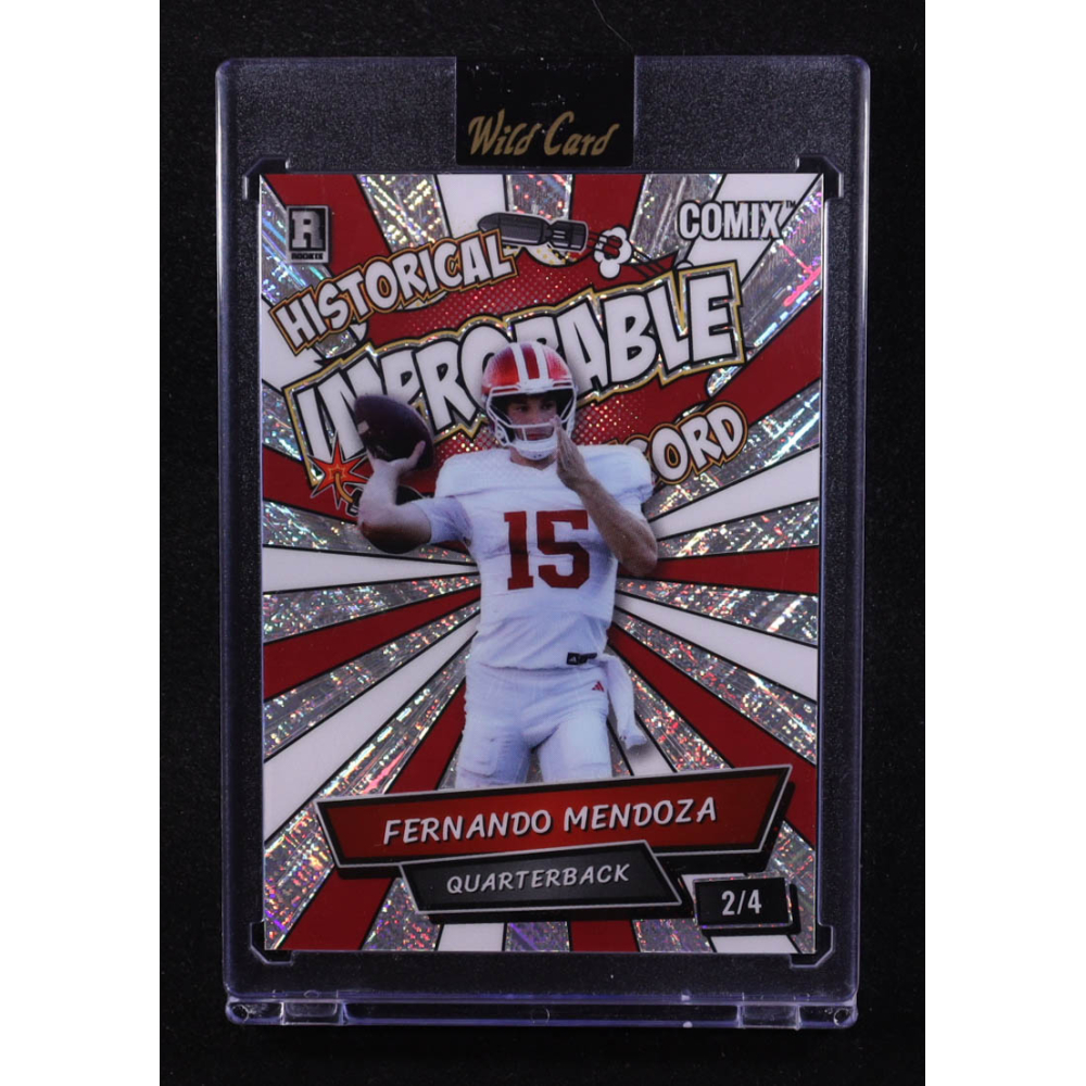 Fernando Mendoza 2025 Wild Card Comix Improbable Cross Hatch #FM04 #2/4 RC at PristineAuction.com
