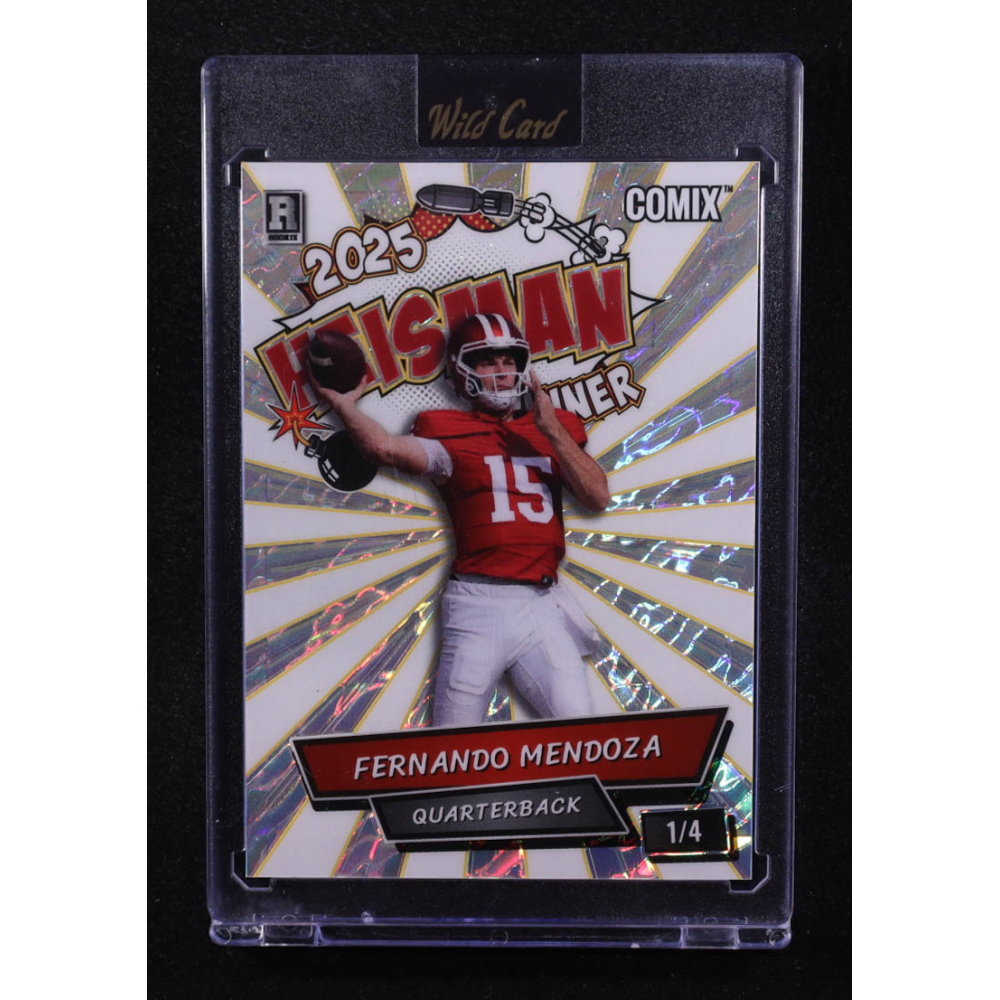 Fernando Mendoza 2025 Wild Card Comix Heisman Island #FM07 #1/4 RC at PristineAuction.com