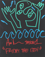 Ari Lehman Signed "Friday The 13th" 11x14 Canvas Inscribed "Jason 1" with Hand-Drawn Sketch (Beckett) at PristineAuction.com