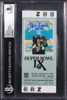 Joe Greene Signed SB IX Replica Ticket Stub Inscribed "HOF 87" (BGS | Auto 10) at PristineAuction.com