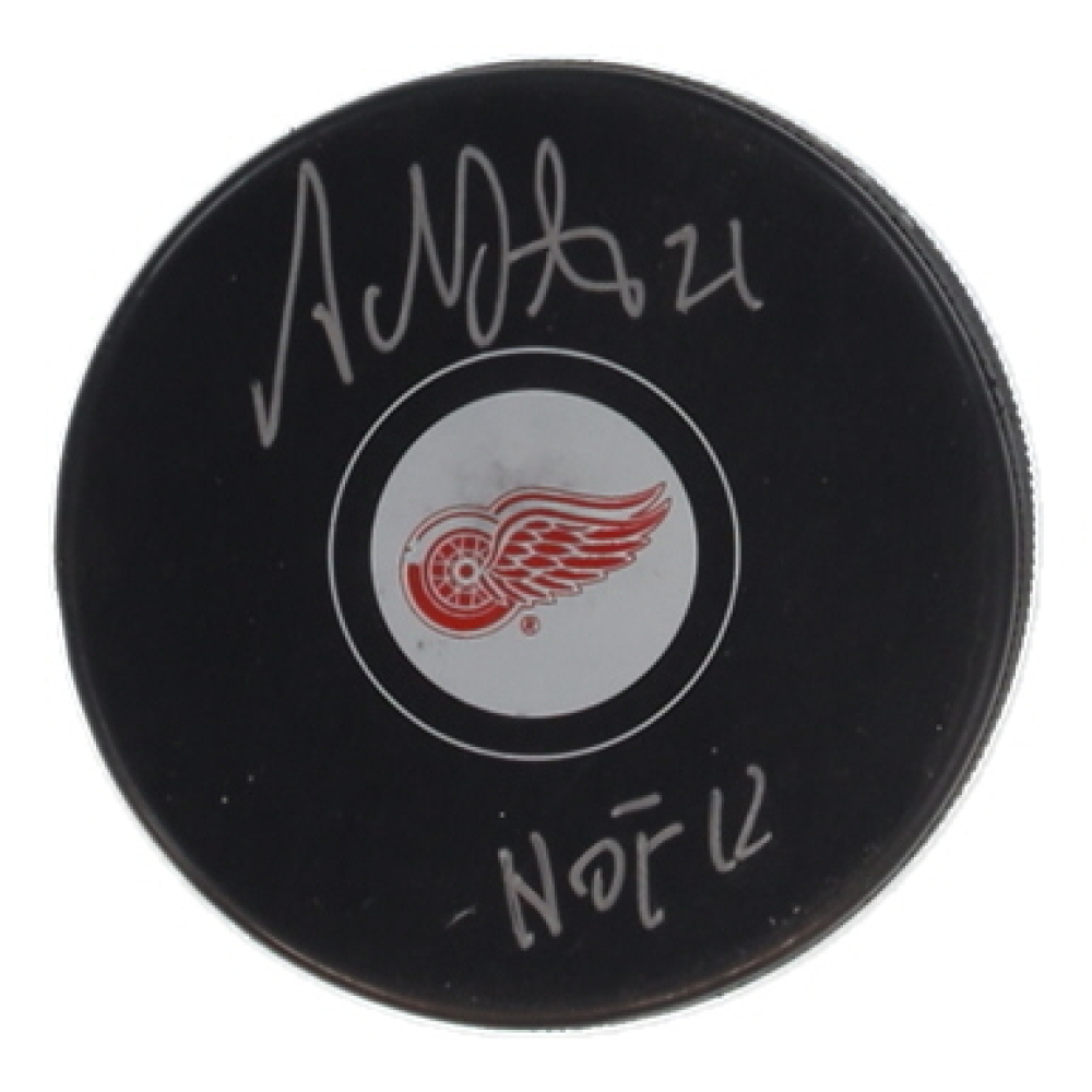 Adam Oates Signed Red Wings Logo Hockey Puck Inscribed "HOF 12" (Schwartz) at PristineAuction.com