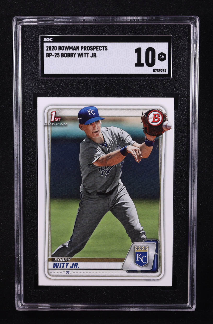 Bobby Witt Jr. 2020 Bowman Prospects #BP25 RC (SGC 10) at PristineAuction.com Bobby Witt Jr. 2020 Bowman Prospects #BP25 RC (SGC 10) at PristineAuction.com