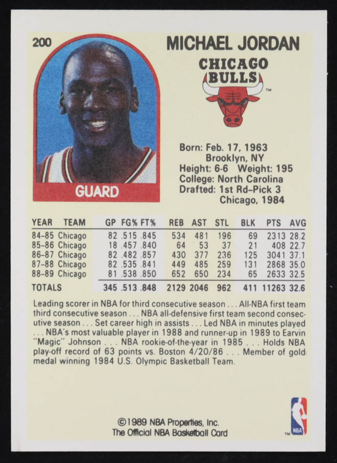 Michael Jordan 1989-90 Hoops #200 at PristineAuction.com Michael Jordan 1989-90 Hoops #200 at PristineAuction.com