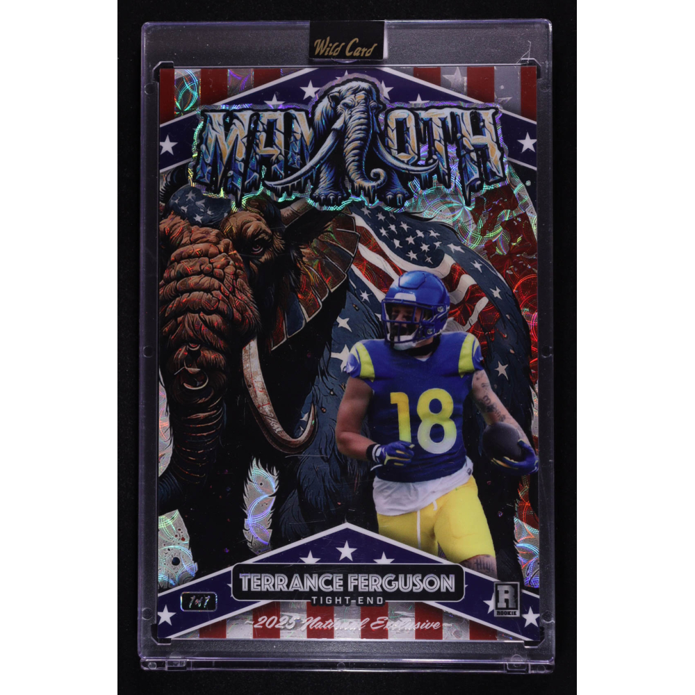 Terrance Ferguson 2025 Wild Card Patriotic Mammoths Football Kaleidoscope #TF #1/1 RC at PristineAuction.com