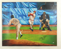 Pete Rose Signed Reds 36x44 Canvas Art Print Inscribed "Hit King #4192" (PSA) at PristineAuction.com