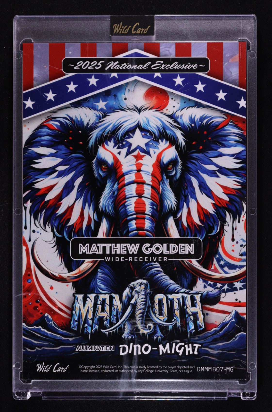 Matthew Golden 2025 Wild Card Patriotic Mammoths Football Lava #MG #1/1 RC at PristineAuction.com Matthew Golden 2025 Wild Card Patriotic Mammoths Football Lava #MG #1/1 RC at PristineAuction.com