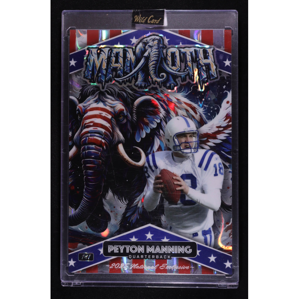 Peyton Manning 2025 Wild Card Patriotic Mammoths Football Lava #PM #1/1 at PristineAuction.com