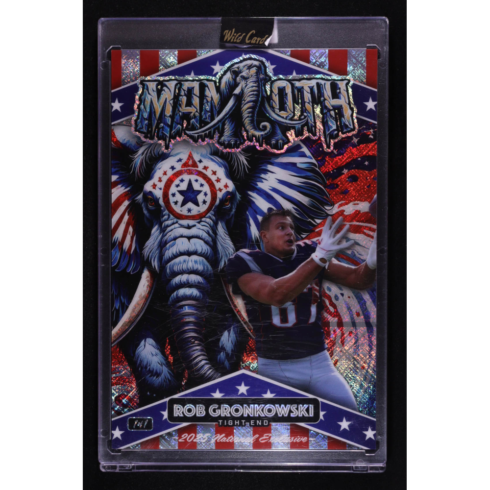 Rob Gronkowski 2025 Wild Card Patriotic Mammoths Football Cross Hatch #RG #1/1 at PristineAuction.com