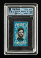 Lionel Messi - Argentina, Messi - Fractal - 2023 PiggyBanx 1/1 Custom Art Card with Display Case at PristineAuction.com