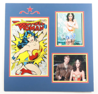 Lynda Carter & Lyle Waggoner Signed "Wonder Woman" Custom Matted Photo Display Inscribed "Love" (PSA & JSA) at PristineAuction.com