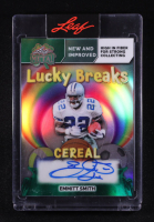 Emmitt Smith 2026 Leaf Metal St. Patrick's Day Lucky Breaks Cereal Autographs Prismatic Silver #LBES1 #10/10 at PristineAuction.com