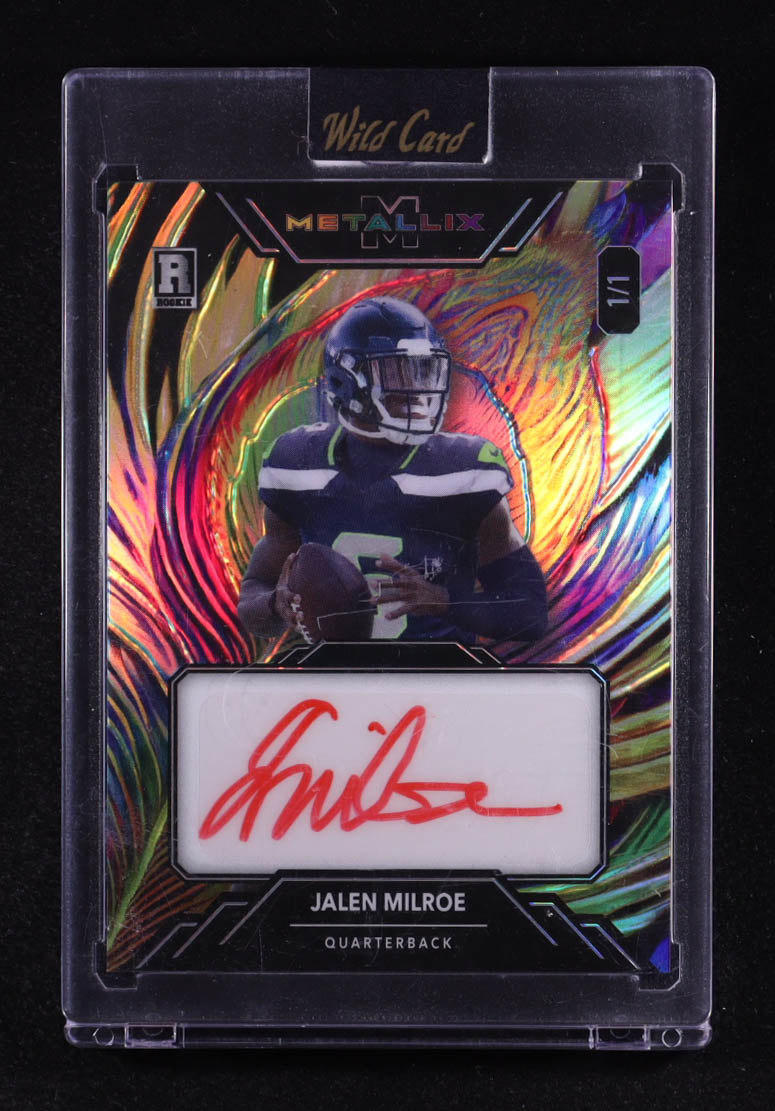 Jalen Milroe 2025 Wild Card Metallix Autographs Wild Marble Rainbow Foil #WMMFA-JM RC #1/1 at PristineAuction.com Jalen Milroe 2025 Wild Card Metallix Autographs Wild Marble Rainbow Foil #WMMFA-JM RC #1/1 at PristineAuction.com