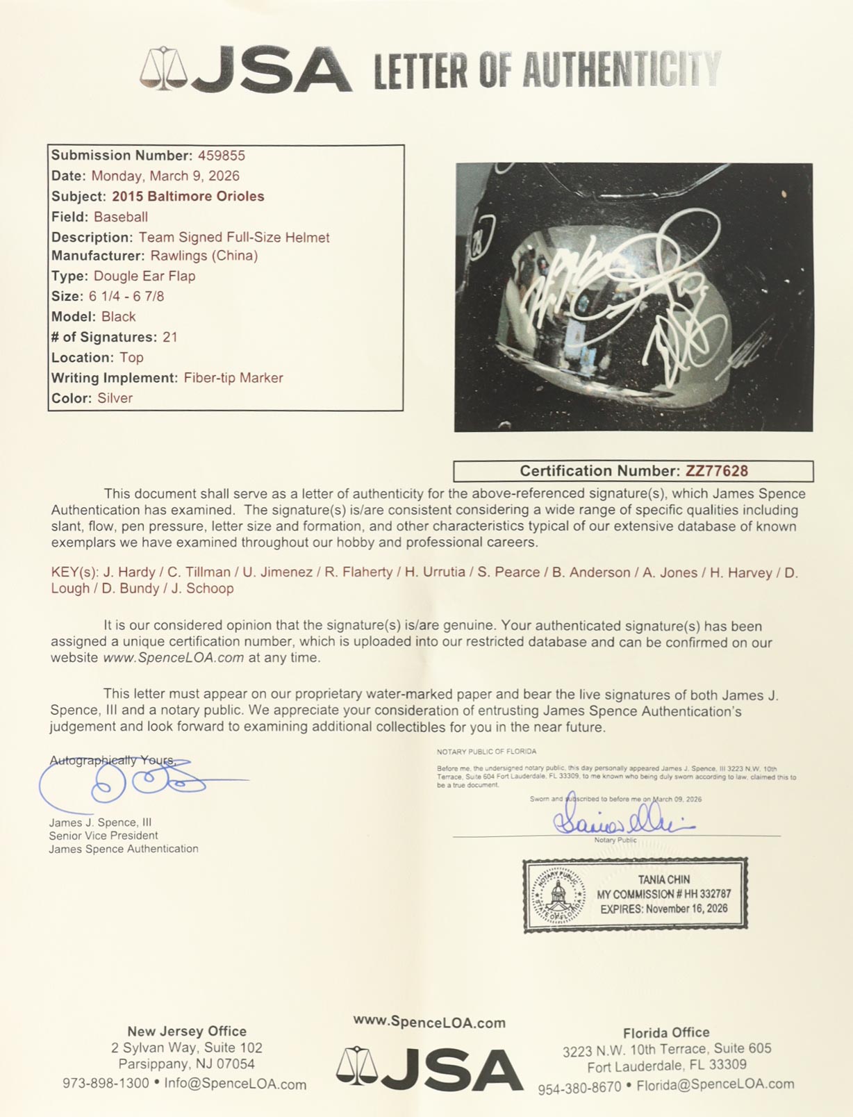 2015 Orioles | Full-Size Authentic Batting Helmet Team-Signed by (21) with Ryan Flaherty, Jonathan Schoop, JJ Hardy (JSA) at PristineAuction.com 2015 Orioles | Full-Size Authentic Batting Helmet Team-Signed by (21) with Ryan Flaherty, Jonathan Schoop, JJ Hardy (JSA) at PristineAuction.com